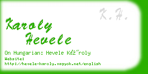 karoly hevele business card